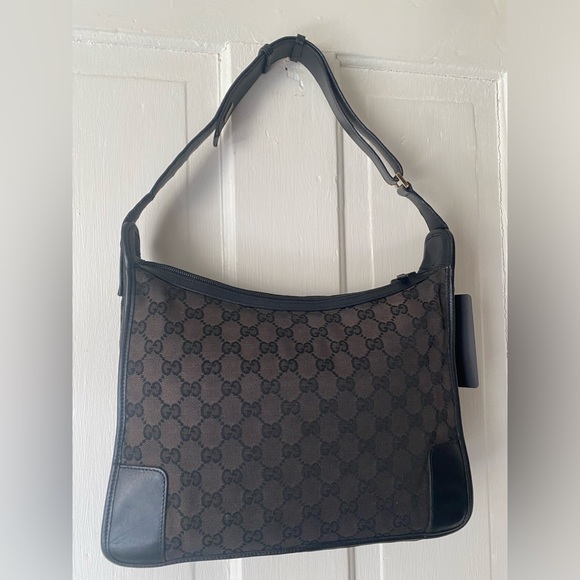 Preloved GUCCI shoulder bag blk tote bag, Made in Italy. size: M - Picture 10 of 11